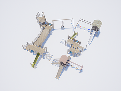 儿童器材组合 滑梯爬梯组合设施 木质游乐设施 儿童活动场地设施 成品游乐设施 活动场地游乐设施