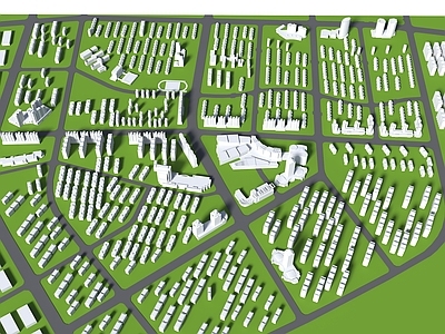 现代鸟瞰规划 规划体块建筑 现代简模规划 城市建筑 体块素材鸟瞰 白膜配楼