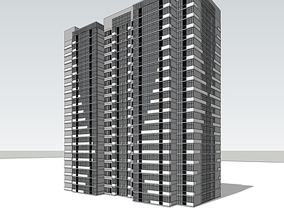 现代极简办公建筑 现代高层办公