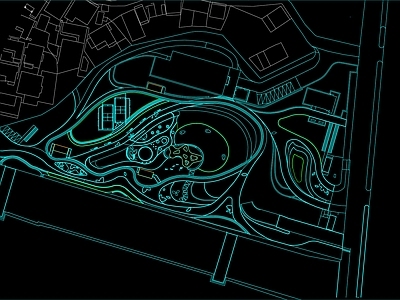 现代公园景观 曲线 体育公园 施工图