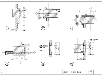 现代其他节点详图 墙柱装饰大样 消防柱 洞口大样 施工图