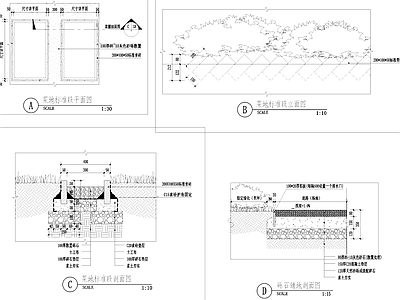菜园图库 菜地菜圃标准段 青砖围边 砾石 施工图 铺装