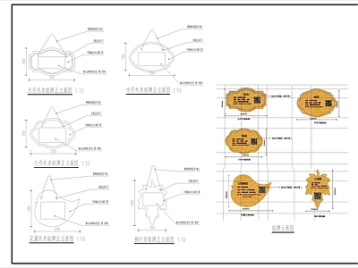 景观节点 木铭牌 不锈钢铭牌 植物铭牌 仿木纹铭牌 铭牌 施工图