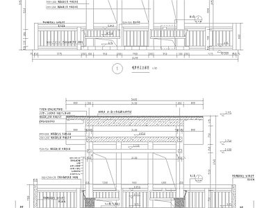 现代新中式廊架 双坡屋面休闲驿站 施工图