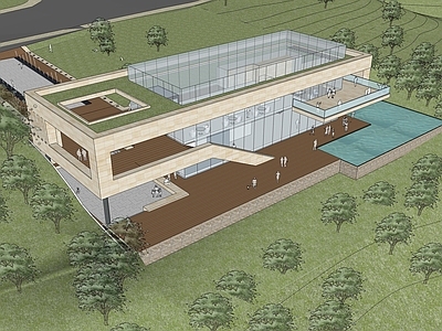 现代新中式其他商业建筑 现代滨海会所 现代售楼处 沿街商业独栋 地酒店别墅 私家地别墅现代