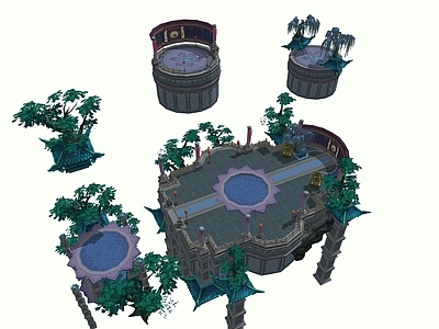 复古中古风格建筑 古风元素 游戏场景