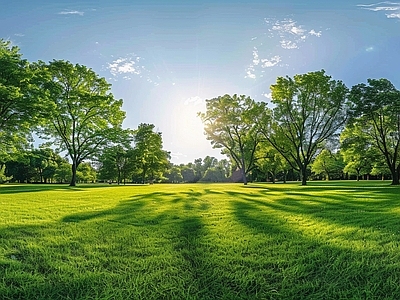 现代户外HDR 白天郊外树林草坪