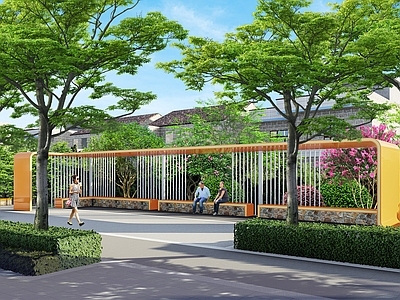 现代乡村公园 口袋公园 乡村公园 社区公园 景观廊架 景观秋千