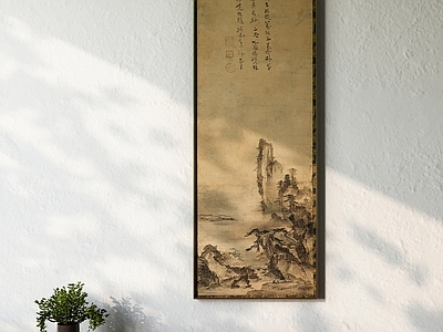 新中式挂画 孤峰静寺挂画 水画 国画