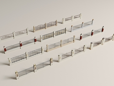 现代其他局部构件 现代围墙铁艺围墙 围墙小区围墙 别墅围墙围墙护栏