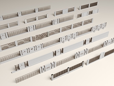 现代其他局部构件 现代围墙铁艺围墙 围墙小区围墙 别墅围墙围墙护栏