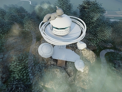现代其他景观小建筑 现代松鼠观景塔 松果瞭望塔 松鼠观景台