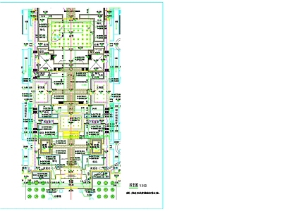 中式古建 某寺庙四至图 寺庙总图 施工图 古建