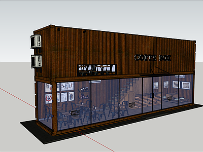 现代工业风格建筑 集装箱 咖啡厅 简约