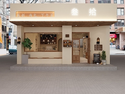 侘寂其他建筑外观 宅寂面包店门头 宅寂奶茶店