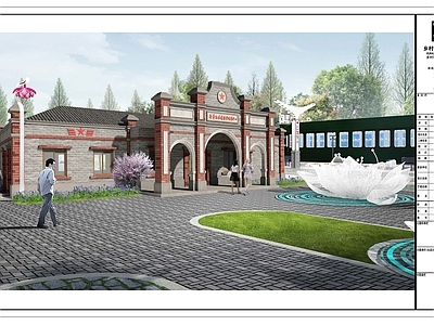 中式工业其他公共建筑 民国时期驿站 综合 旅游驿站 中式红色复古 施工图