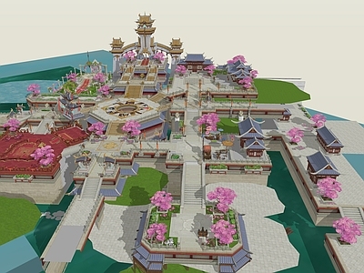 中式风格建筑 游戏场景