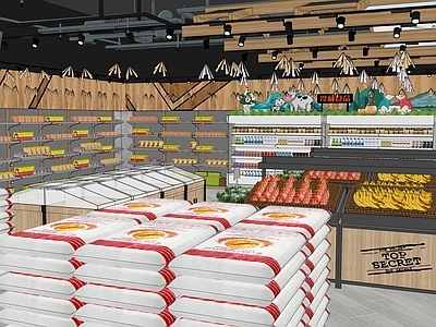 简约现代超市 超市生活用品区 超市果蔬区 超市生鲜区