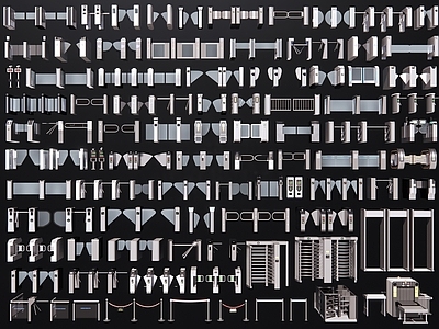 现代闸机 人行门禁机 道闸闸门 摆闸 人行通道检票闸机 安检门 门禁 自动通道闸