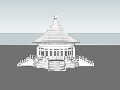 新中式中式古建筑 祈愿殿 古建殿宇