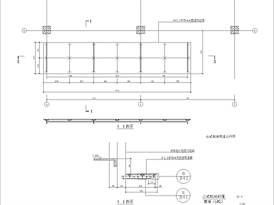 现代其他节点详图 点式玻璃雨蓬大样 施工图