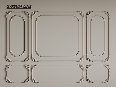 法式欧式线条 法式线条 法式石膏线背景墙 石膏线