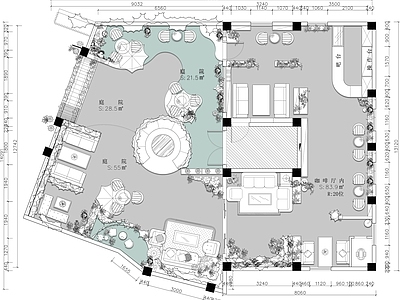 现代其他餐饮空间 露台咖啡馆 施工图