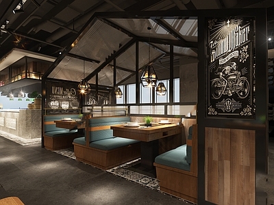 现代自助餐厅 自助餐厅 效果图 施工图