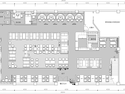 现代其他餐饮空间 早茶茶点餐厅 施工图