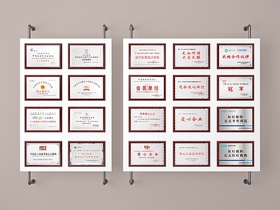 现代奖杯奖牌 奖状 证书 资质证书 荣誉证书 荣誉墙