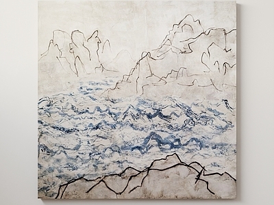 新中式法式挂画 油画 黑白挂画 水画 客厅挂画 茶室挂画