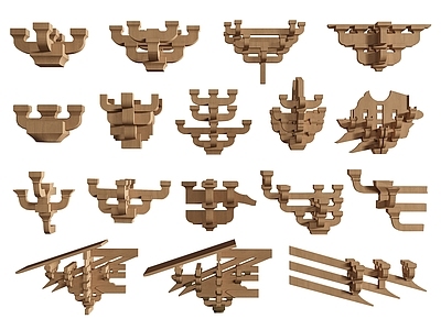 中式其他局部构件 斗拱 屋檐斗拱 古建构件 榫卯结构