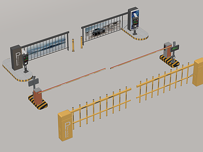 现代其他门 道闸栏杆 伸缩门 摆闸