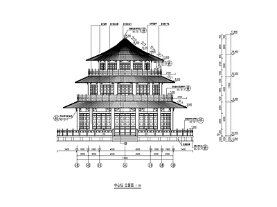 现代中式古建 多层眺望中心坛 施工图