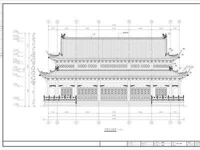 中式古建 寺庙 大雄宝殿 重檐大殿 双层重檐 施工图 古建
