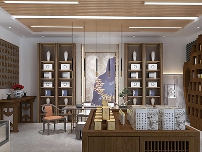 中式茶叶店 茶叶店 店 茶叶专卖店 烟酒店