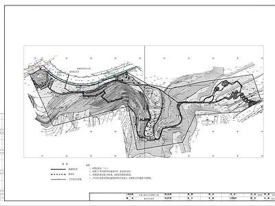 现代公园景观 排水总平面图 山地 施工图