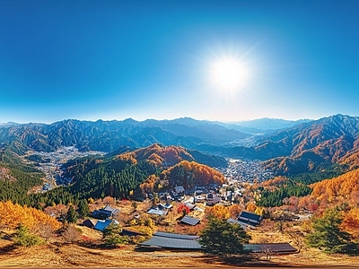 现代户外HDR 秋天区景区全景