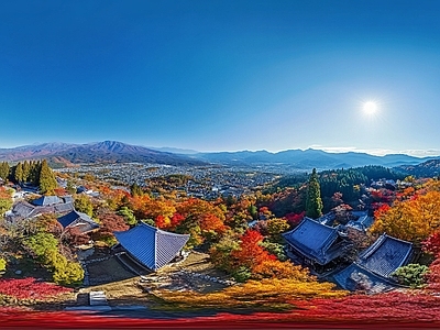 现代户外HDR 秋天区景区全景