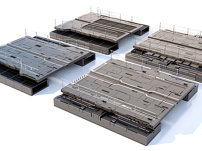 其他工业设备 器械路面 桥面 科幻面板管道组件