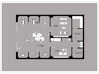 现代瑜伽馆 普拉提瑜伽 普拉提 瑜伽室 施工图 瑜伽馆