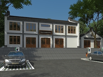 中式驿站 旅游驿站 游客中心 岭南建筑 中式建筑 锅耳墙