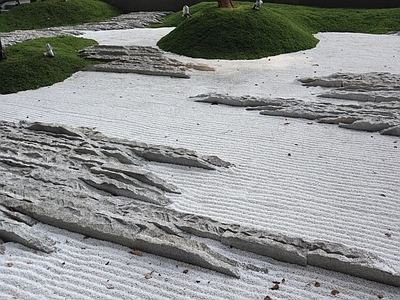 日式新中式石头 枯山水景观 景观石 片石 日式 条石