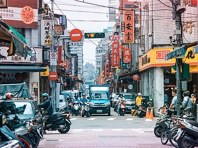 现代街道外景 商业街外景