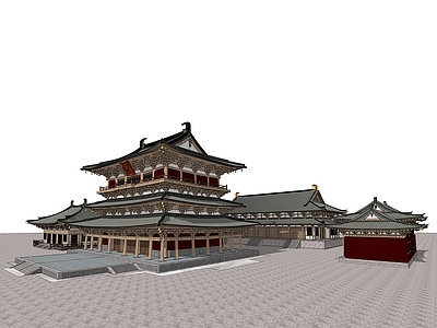 中式寺庙建筑 唐代寺庙 古原乡宝殿