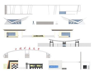 新中式其他建筑外观 现代入口大门 景观大门 小区大门 学校大门 企业大门