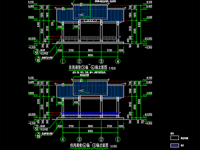 新中式廊架 木廊架 施工图