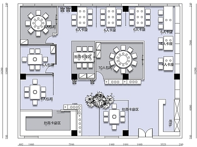 现代自助餐厅 自助餐厅平面图 自助火锅店平面 自助海鲜平面图 施工图