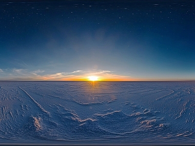 现代户外HDR 傍晚黄昏落日全景