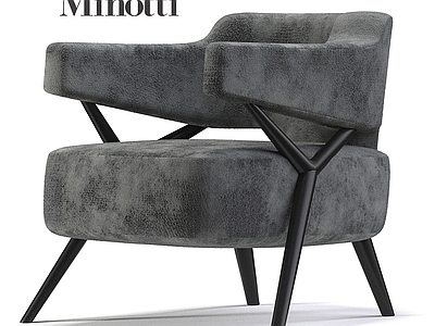 现代休闲椅 Minotti 沙发椅 布椅